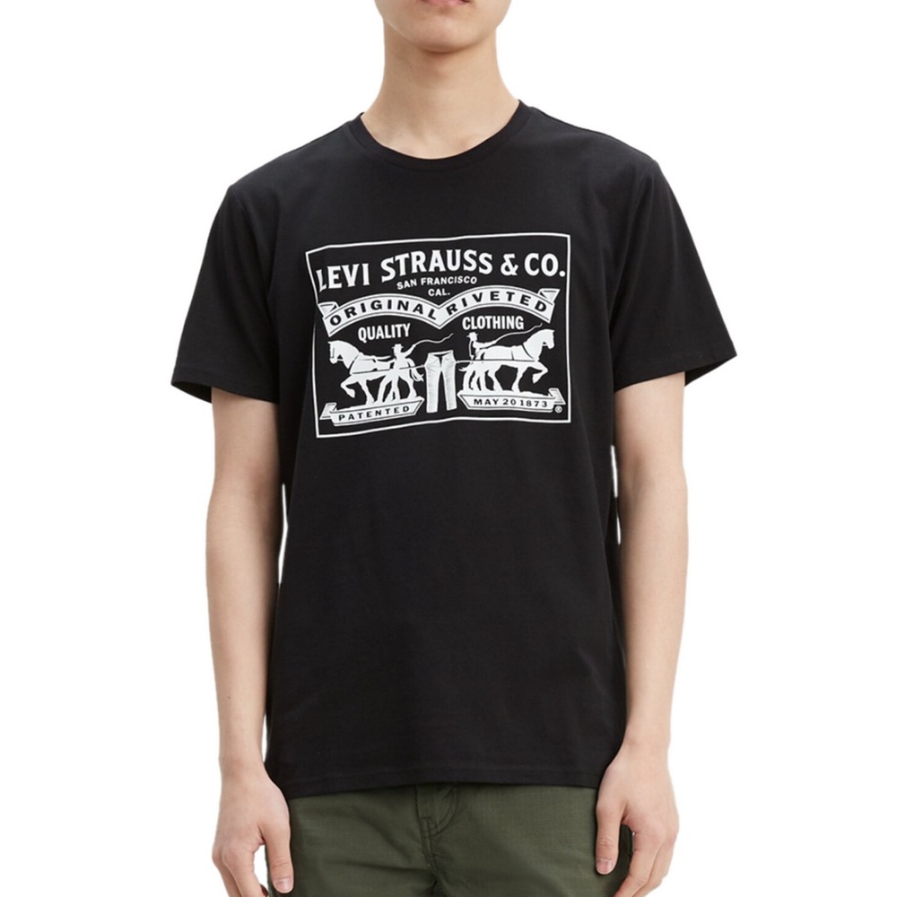 Levi's Black Graphic Men's Tee - Size Medium
